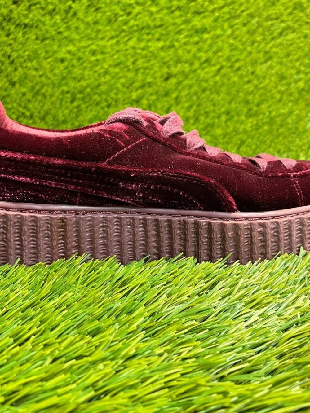 Puma Fenty x Velvet Creeper Womens Size 5.5 Burgundy Athletic Shoes Sneakers